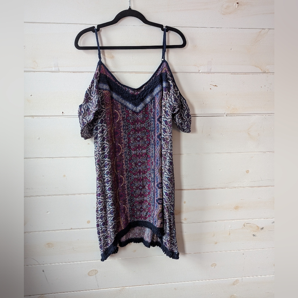 Xhilaration dress XXL women’s off shoulder lace trim peasant boho casual